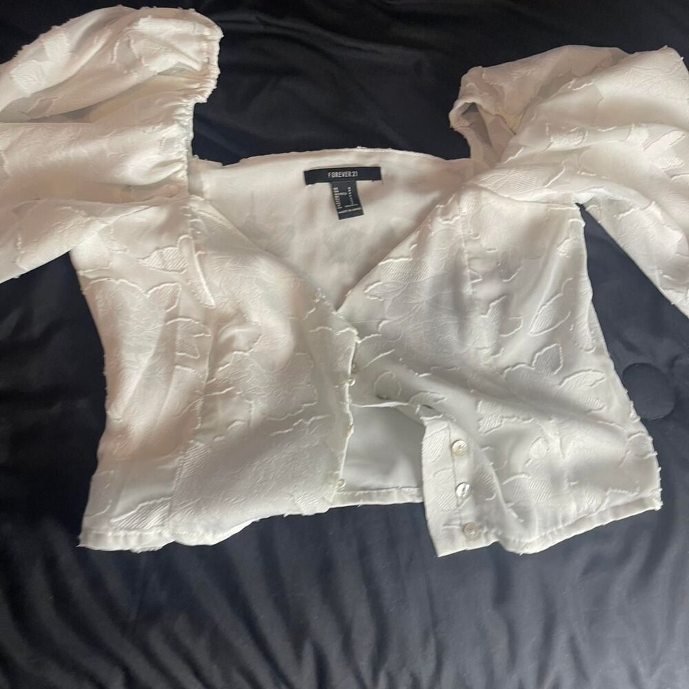 Forever-21 Women's White Blouse